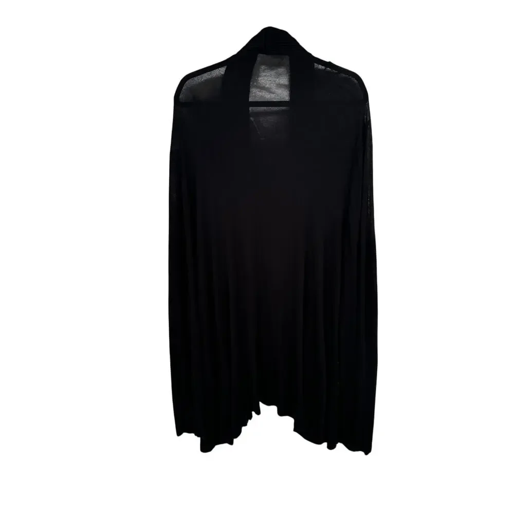 Soft Surroundings Black Open Front Cardigan Pleated Back Womens Plus 3X Layering